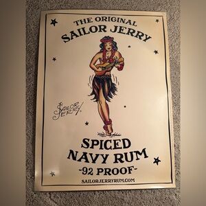 VINTAGE STYLE SAILOR JERRY SPICED NAVY RUM SEXY LADY (2008) 24" X 18" POSTER